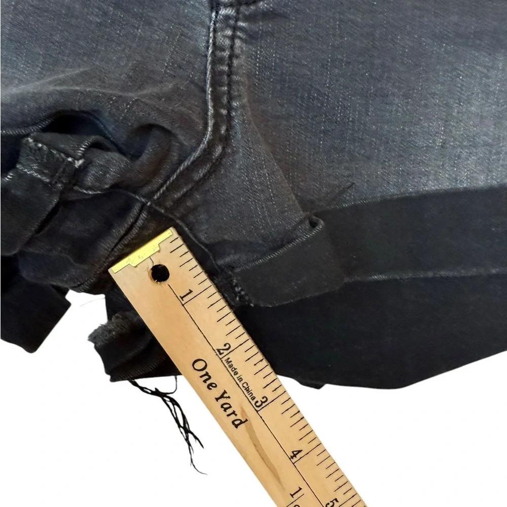 One Teaspoon Harlets Black High Rise Long Rise Fitted Twisted Cuff Hem Size 30 - Picture 8 of 9